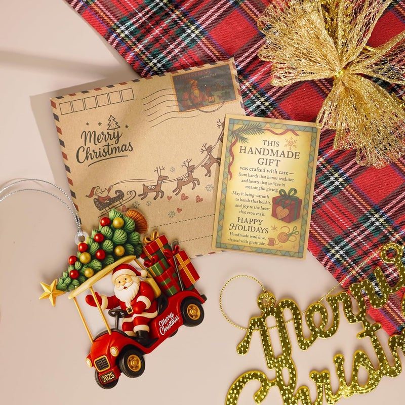 NELXI Golf Cart Ornament, Santa Ornaments for Christmas Tree 2025, Funny Golf Ornaments for Christmas Tree, Unique Holiday Decoration for Golf Lovers, Christmas Golf Decor, Gift Idea for Golfer - Image 3